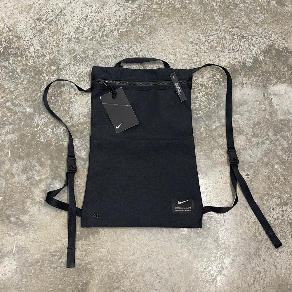 Nike Black 900 Denier Durable Drawstring Backpack Bag BA6146-010 NEW